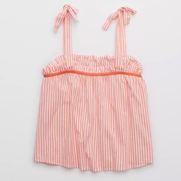 NWT aerie woven tie shoulder tank top - Picture 5 of 12